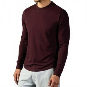 NEW LAIRD quattro cotton blend long sleeve top in aubergine